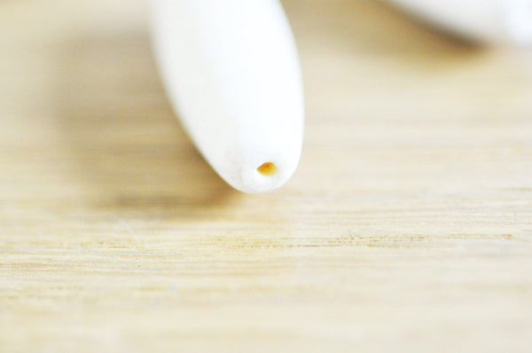 EP Perle longue ovale turquoise blanche, Une perle en turquoise naturelle pour la création bijoux pierre,le fil de 10 perles,30mm,G3209