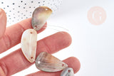 EP Perle ovale nacre marron naturelle, perle nacre carré,nacre naturelle, coquillage marron, 23-34mm,x5 G3829