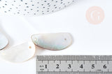 EP Perle ovale nacre marron naturelle, perle nacre carré,nacre naturelle, coquillage marron, 23-34mm,x5 G3829