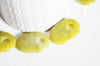 EP Perle ovale trouée jade jaune,pierre précieuse,pierre naturelle,jade jaune naturel,perle pierre roulée,bijou pierre,32mm, x1,G2623