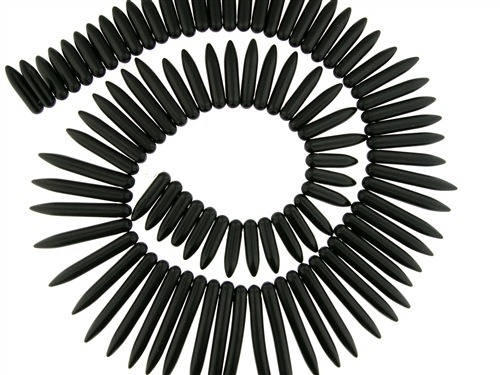 EP Perle pointe howlite noire naturelle, x 10-9 (G1666)