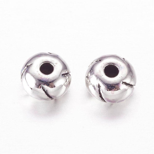 EP Perle ronde intercalaire argent gravé, perles argent,création bijoux,rondelles, perles intercalaires,x 10,5.5mm,G2543