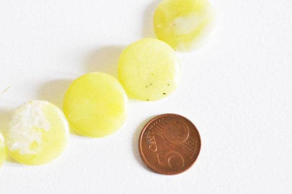 EP Perle ronde jade jaune feuille,pierre précieuse,pierre naturelle,jade jaune naturel,perle pierre,pierre roulée,bijou pierre,22mm,les 5-G600