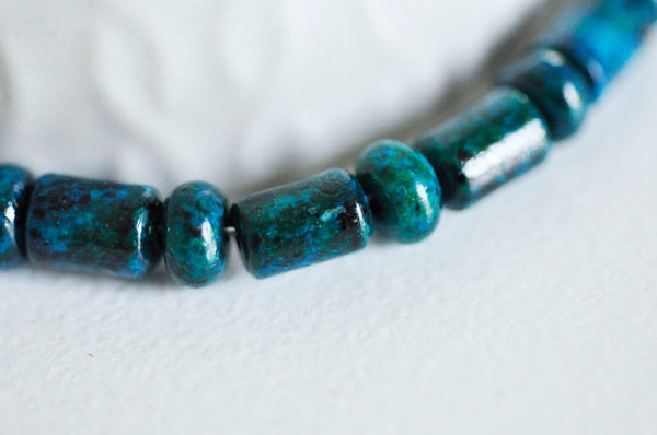 EP Perle tube en turquoise naturelle verte 6x3-9mm,le fil de 50 perles- G1221