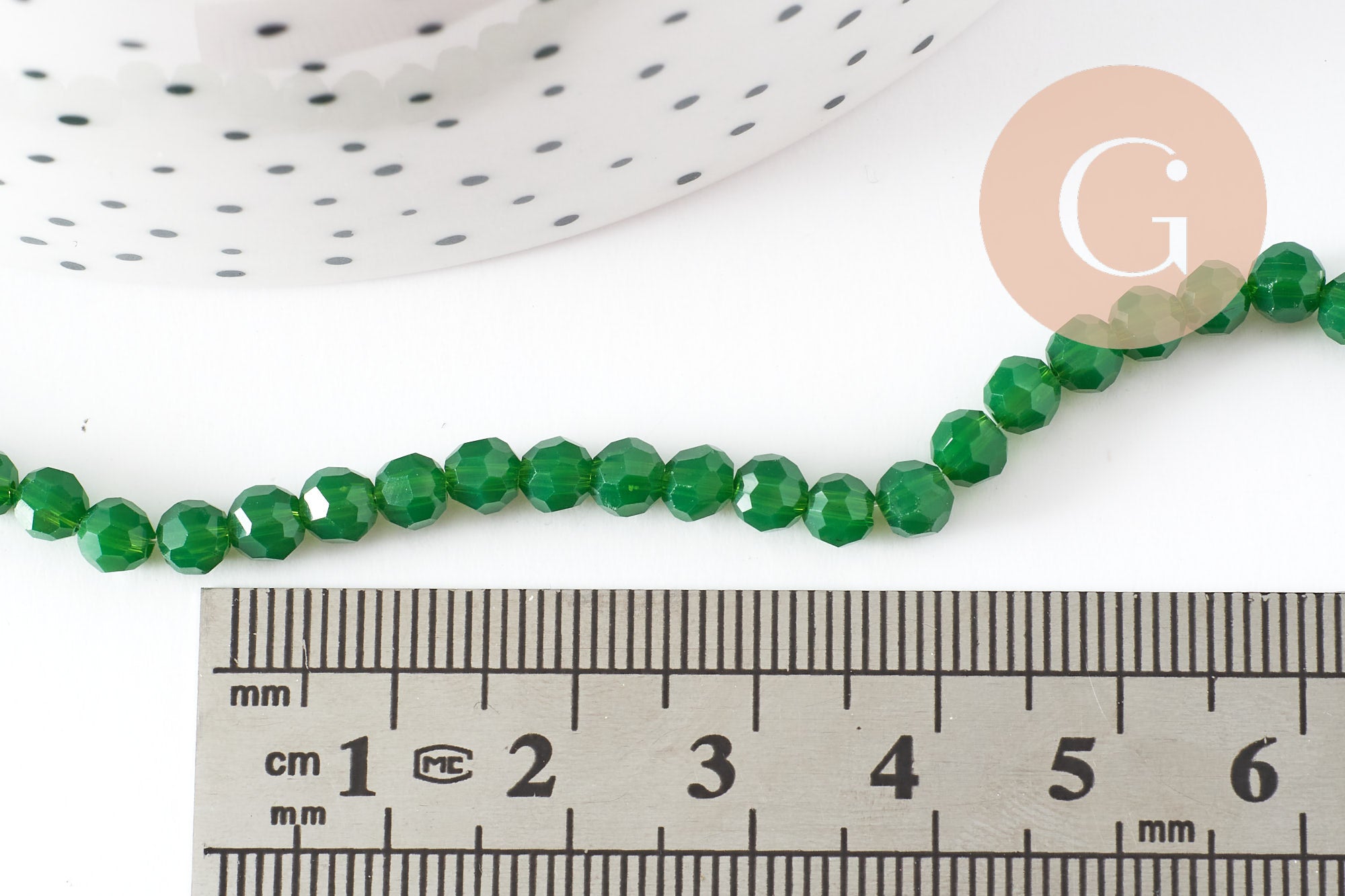EP-Perles abacus cristal vert 4-5mm, x 1 fil de 36cm (G6365)