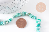 EP-Perles chips amazonite naturelle 5-14mm,x1 fil 40 cm x1 (G5180)