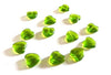EP Perles coeur verre vert transparent 10mm, x 10 perles G1219