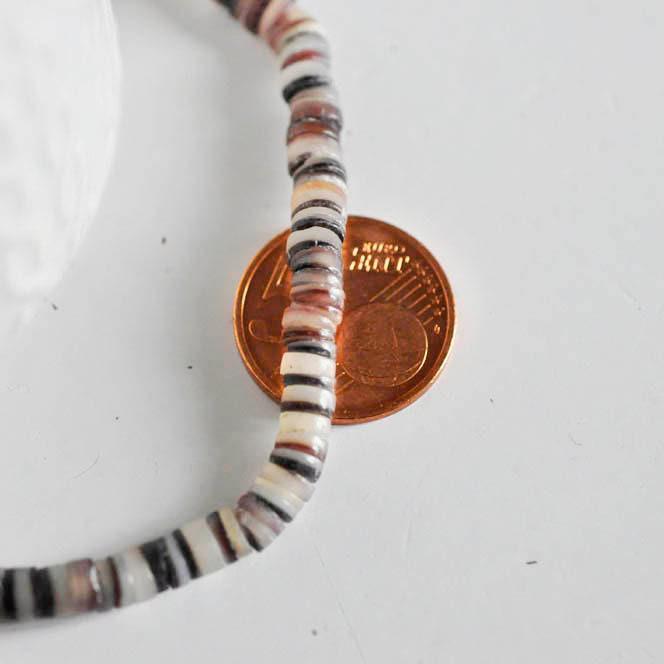 EP Perles coquillage marron beige x1 fil 275 perles (G1265)