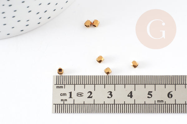 EP Perles intercalaires facettées laiton brut 2.5mm, x50 (G7315)