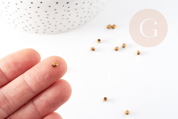 EP Perles intercalaires facettées laiton brut 2.5mm, x50 (G7315)