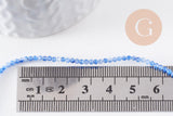 Perles jade bleu 2mm, jade naturel, perle pierre,fournitures créatives, pierre précieuse,perles bijoux,2mm,fil de 40 cm-(G1125)