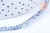 EP-Perles toupies cristal gris transparent irisé violet 3.5x2.5mm, perles bijoux, perle cristal,Perle verre facette, fil 25.4cm G6756