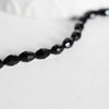 EP Perles verre noir, Perles verre, perle forme ovale, fourniture créative, grain de riz, verre noir, création bijoux, fil de 70-G564