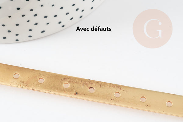 EP Présentoir à bijoux boucles d'oreilles laiton doré socle bois 20.7cm 2 rangées, x1 G8377