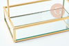 EP-Présentoir à bijoux fer doré miroir, présentoir pour rangement de bijoux, x1 G9395