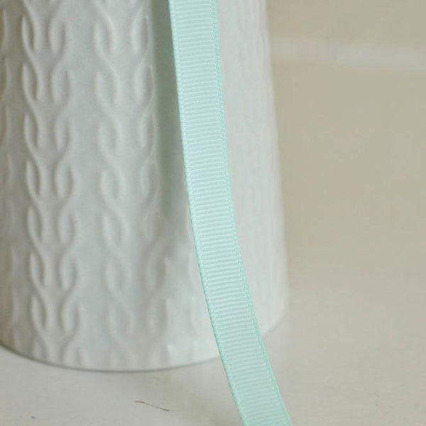 EP Ruban bleu-vert clair gros grain 1cm SANS MOTIF, fabrication bijoux, ruban pois blancs,ruban mariage,fournitures créatives, 9mm,1 mètre-G533