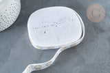 EP Ruban élastique blanc or coquillage EFJF,bracelet EVJF,ruban mariage, scrapbooking,16mm, x1 mètre G6907 (adn)
