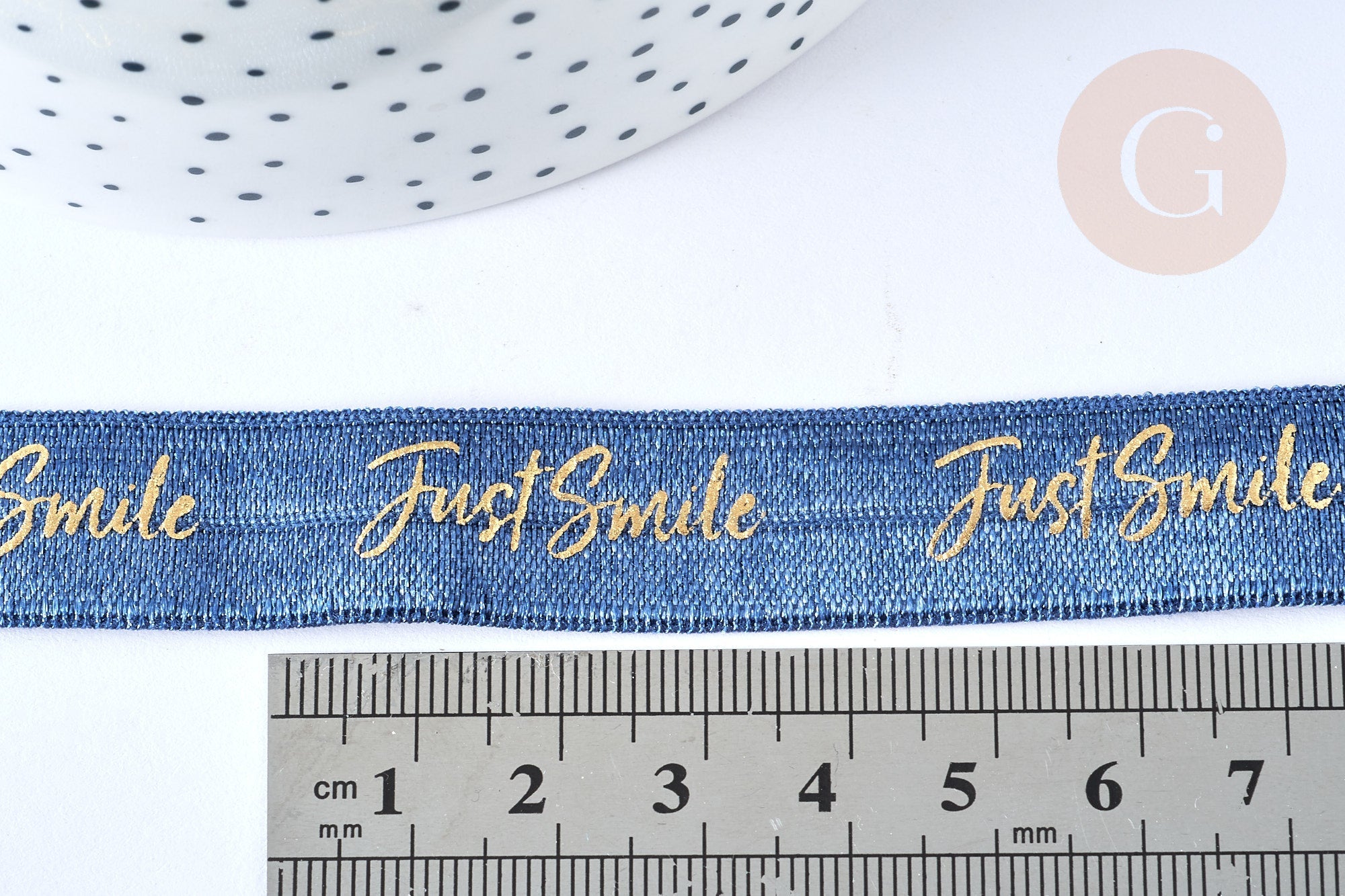 EP Ruban élastique bleu or JUST SMILE EFJF 16mm, 1 mètre x1 G6906