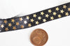 EP Ruban élastique noir et or étoiles, bracelet EVJF,16mm,1 mètre x1 G1758