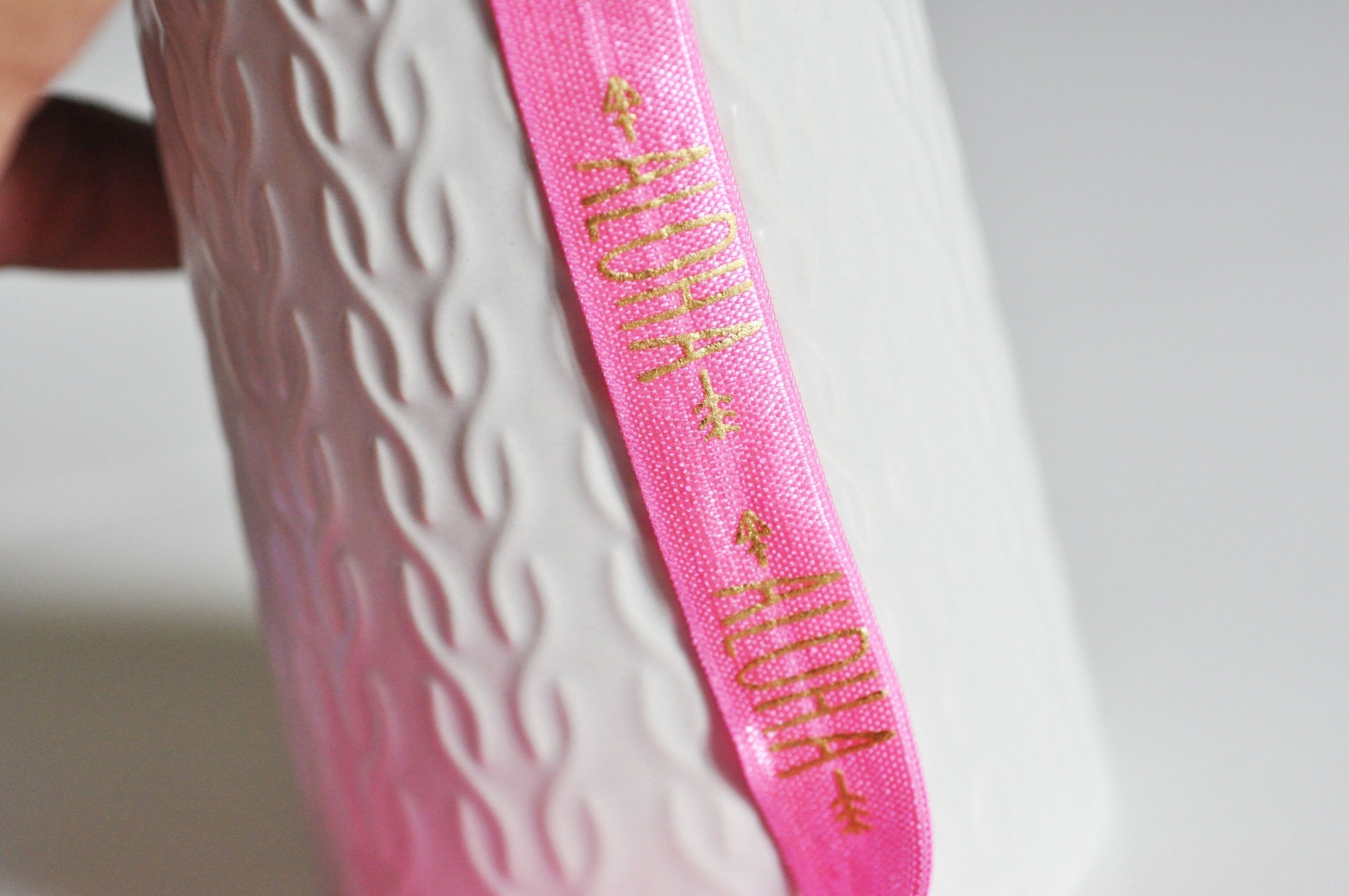 EP Ruban élastique rose or ALOHA EFJF, fabrication bijoux,bracelet EVJF,ruban mariage,scrapbooking,16mm, longueur 1 mètre-G874