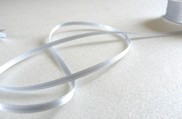 EP Ruban satin gris argenté 3mm, x 1 mètre-G1921