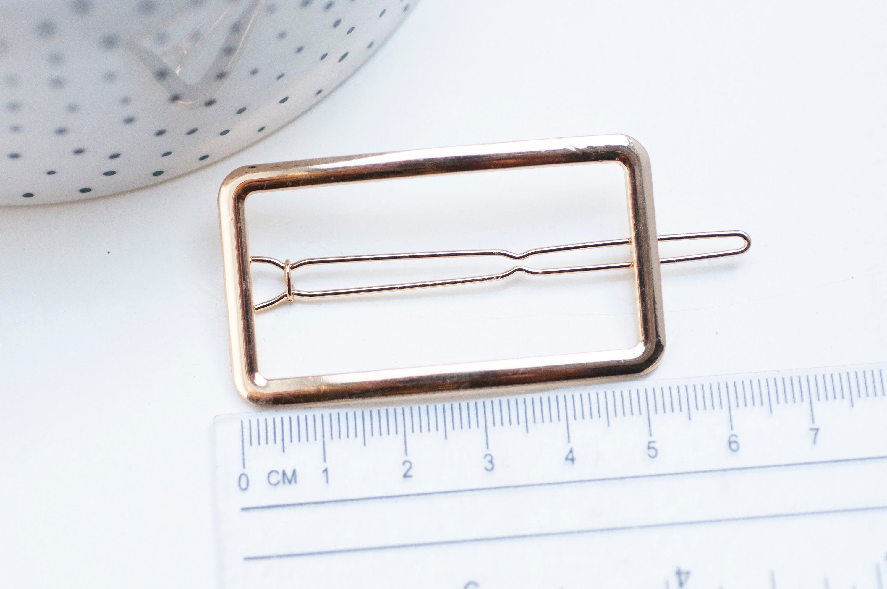 EP Support barrette clip fer doré rectangle 55mm, x1 (G4720)