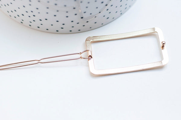 EP Support barrette clip fer doré rectangle sans plateau 55mm, x1 (G4720)