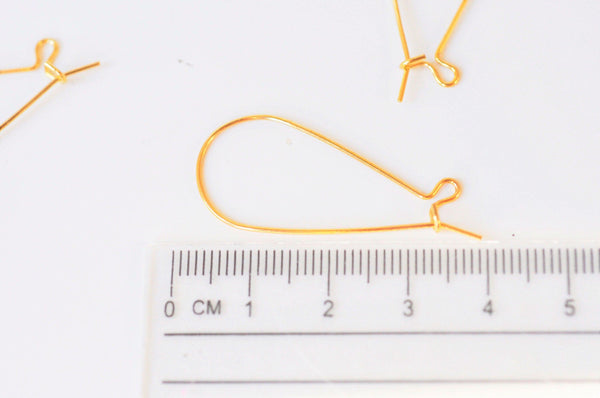 EP-Support de boucles fil doré 16k,montage bijoux DIY, oreilles percées, création bijoux, boucles dorées,x 2, 34.5mm G5032