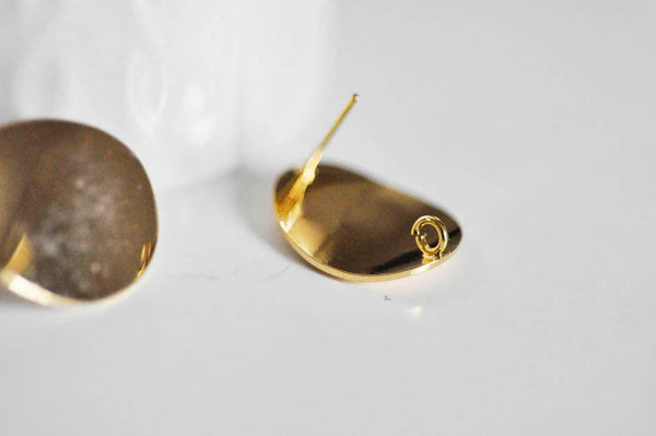 EP Supports boucles puce rond doré 18K 22mm, x2 G2477