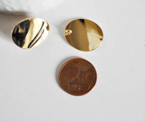 EP Supports boucles puce rond doré 18K 22mm, x2 G2477