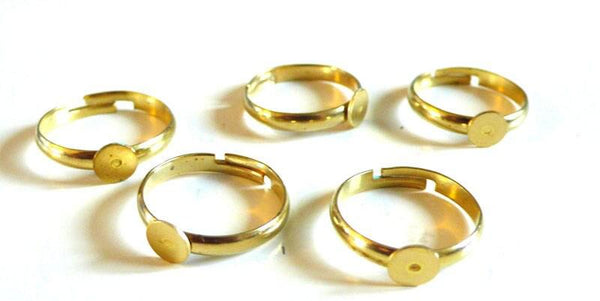 EP Supports de bague laiton brut 5mm, x4 (G2479)