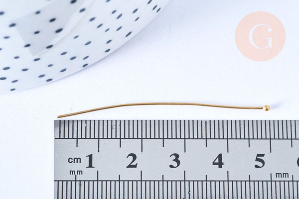 EP Tiges clous apprêts laiton laiton brut 50mm