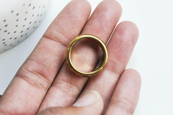 EP bague hématite doré facetté 19mm, x1 (G3457)