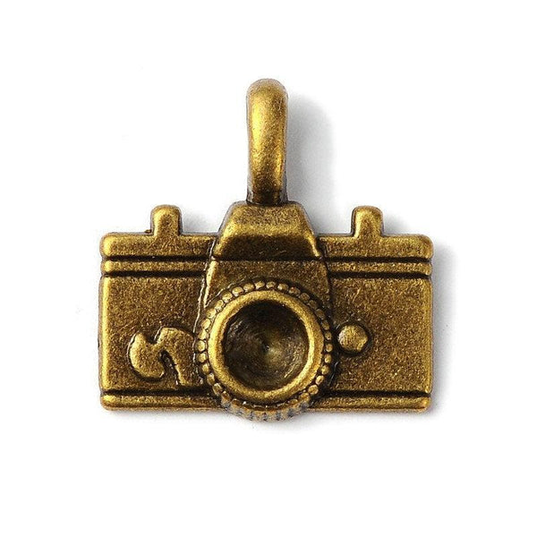 EP breloques Appareil Photo bronze, fourniture créative, pendentif bronze,sans nickel,apprêts bronze, création bijoux, breloque,2cm