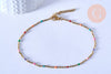 EP-chaine de cheville acier doré 14k résine multicolore chaine doree 1.5-2mm/23cm, x1 (G3662)
