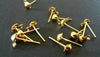 EP clous-puces oreille boule doré et anneau,fournitures créatives, boucles d'oreille,création bijoux,oreille percée,diamètre 5mm, x 50