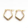EP créoles géométrique acier doré, bijoux doré,création bijoux, boucles losange,sans nickel,la paire,boucles acier, 21mm-G2123