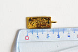 EP pendentif médaille rectangle Justice laiton doré 18k cristal sans nickel,création bijoux,pendentif amour, 29.4mm G3561