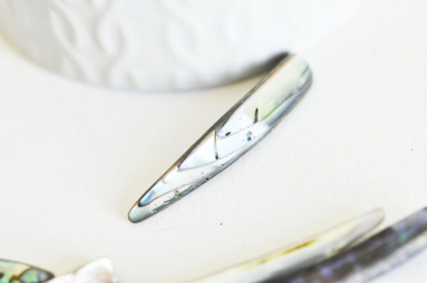 EP-perle coquillage naturel nacre dent abalone 40mm,le x 2 G5142