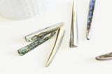 EP-perle coquillage naturel nacre dent abalone 40mm,le x 2 G5142