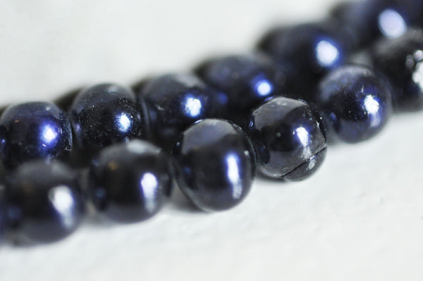 EP -perle eau douce naturelle noire 4mm,le fil de 38 cm, x1 G1256