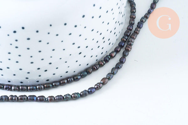 EP perle naturelle noire 4.5-7mm eau douce, le fil de 70 perles G6177