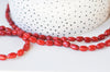 EP perle ovale corail rouge, perles corail, fabrication bijoux,corail rouge,corail naturel, 9-13x6-7.5mm, le fil 35 perles G5034