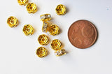EP-perle rondelle intercalaire laiton doré zircon grade AAA, 8mm, x5 (G4121)