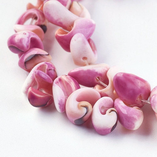 EP-perles coquillage naturel rose 7-12mm, le fil de 90 perles G3853