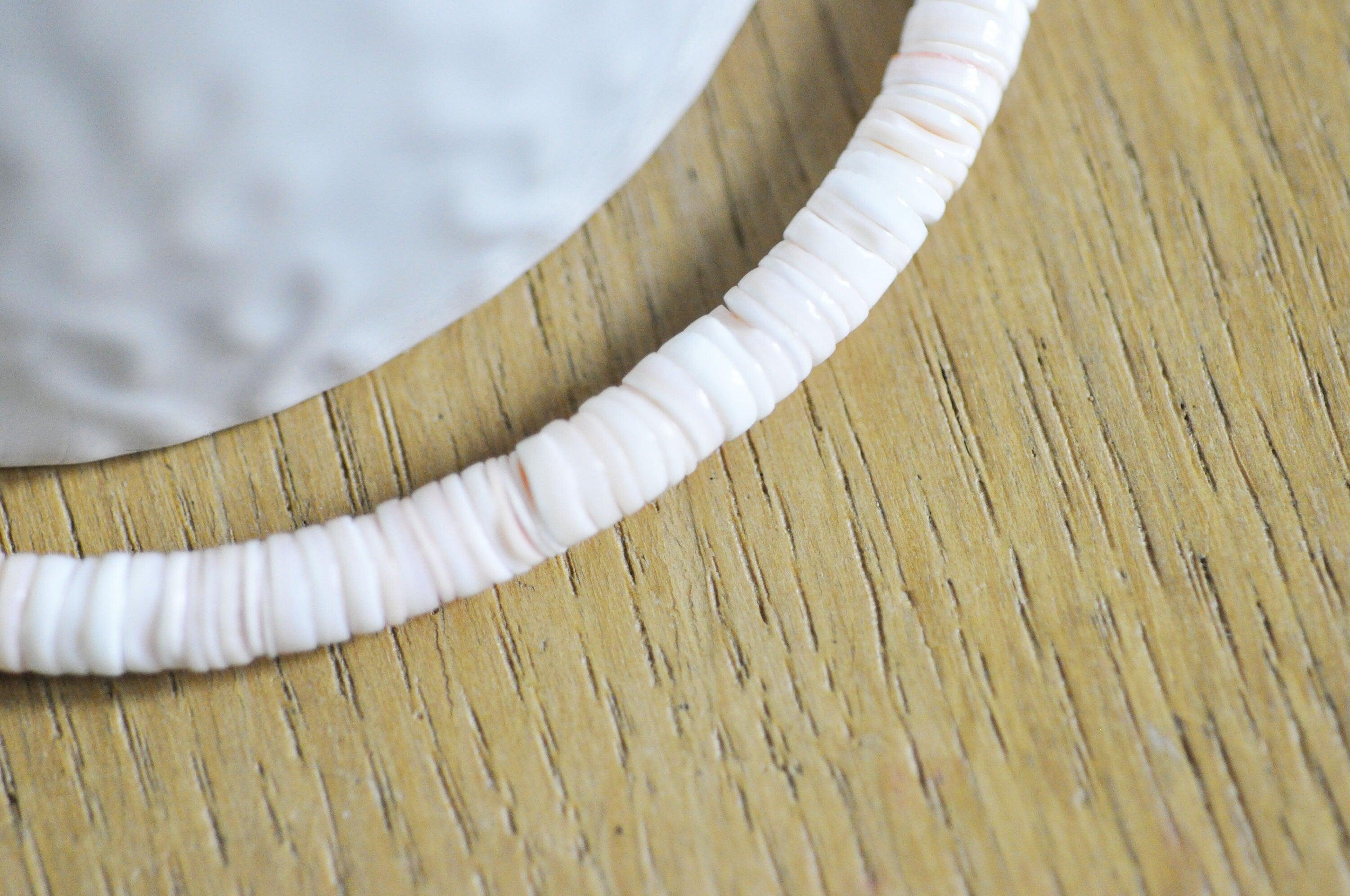EP-perles coquillage rose naturel heishi 5-6mm, le fil de 500 perles G3848