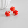 EP perles porcelaine rouge, fournitures créatives,perles céramique,porcelaine émaillée,perle ronde, création bijoux,x 5, 1.5cm G4902
