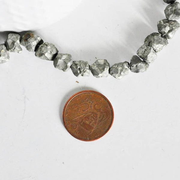 EP perles pyrite nugget, perles pyrite, fabrication bijoux, pyrite naturelle,nuggets pyrite,création bijoux,fil 40 cm-G1947