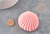 Ecrin bijou coquillage Velours rose 3.8cm, x1 (G3297)