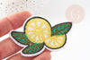 Ecusson brodé à repasser citron jaune doré customisation vêtement, écusson thermocollant fruit, x2 G5080